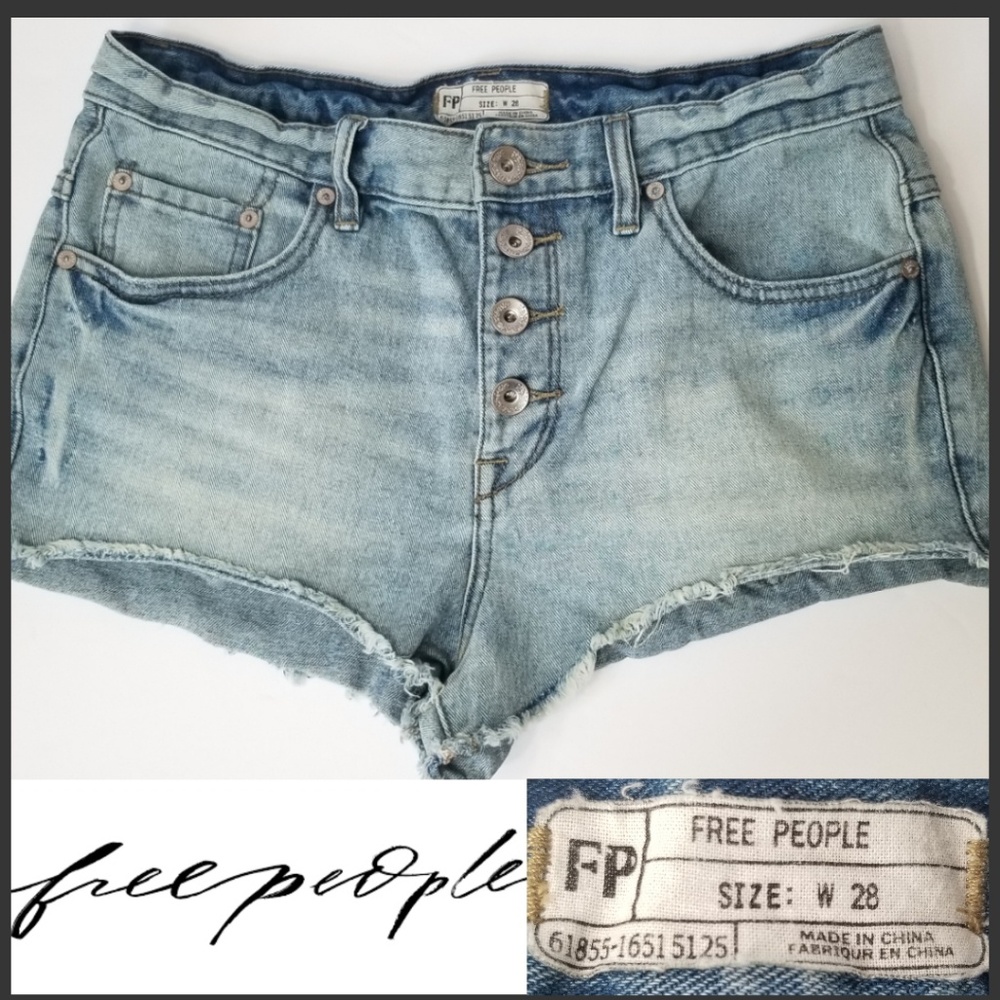 Free People distressed button fly cutt off shorts